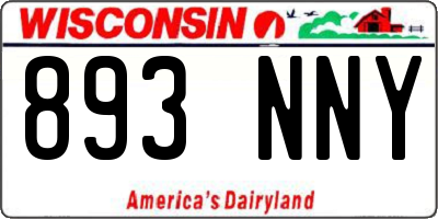 WI license plate 893NNY