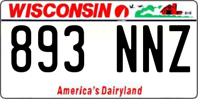 WI license plate 893NNZ