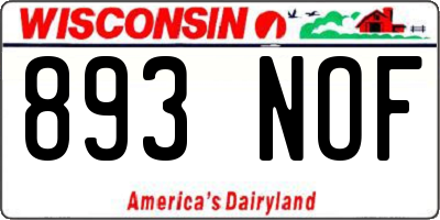 WI license plate 893NOF