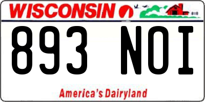 WI license plate 893NOI
