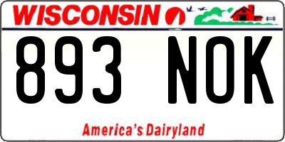 WI license plate 893NOK