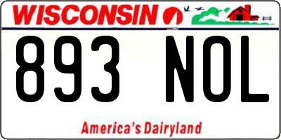 WI license plate 893NOL