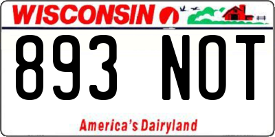 WI license plate 893NOT