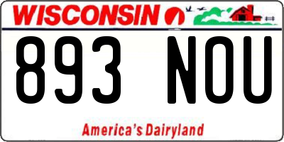 WI license plate 893NOU