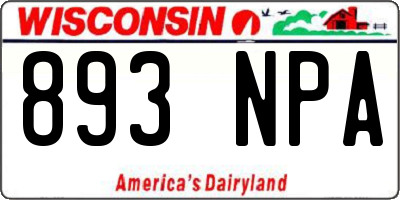 WI license plate 893NPA