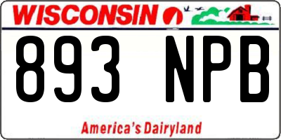 WI license plate 893NPB