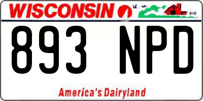 WI license plate 893NPD