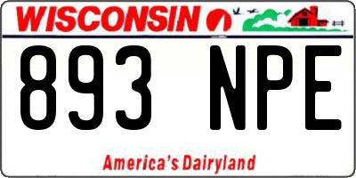WI license plate 893NPE