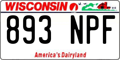 WI license plate 893NPF