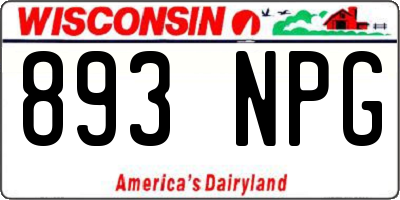 WI license plate 893NPG