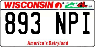 WI license plate 893NPI