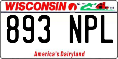 WI license plate 893NPL