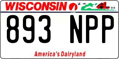 WI license plate 893NPP