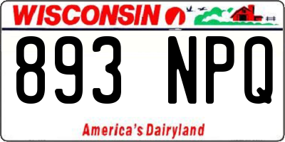 WI license plate 893NPQ