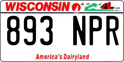 WI license plate 893NPR