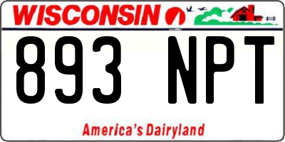 WI license plate 893NPT