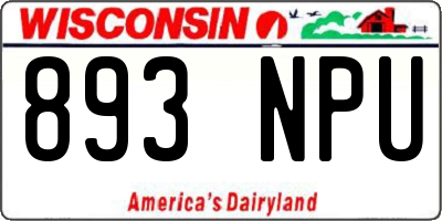 WI license plate 893NPU