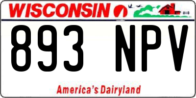 WI license plate 893NPV