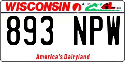 WI license plate 893NPW