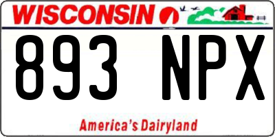 WI license plate 893NPX