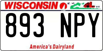 WI license plate 893NPY