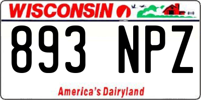 WI license plate 893NPZ