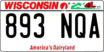 WI license plate 893NQA