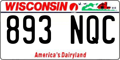 WI license plate 893NQC
