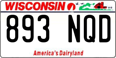 WI license plate 893NQD