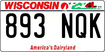 WI license plate 893NQK