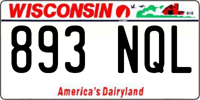 WI license plate 893NQL