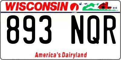 WI license plate 893NQR