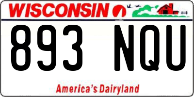WI license plate 893NQU