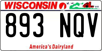 WI license plate 893NQV