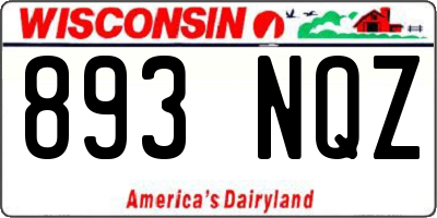WI license plate 893NQZ