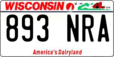 WI license plate 893NRA