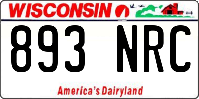 WI license plate 893NRC