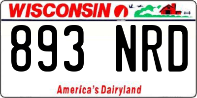 WI license plate 893NRD