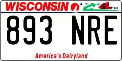 WI license plate 893NRE