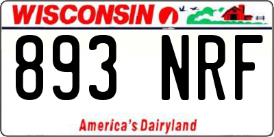 WI license plate 893NRF