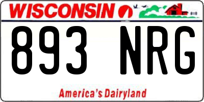 WI license plate 893NRG