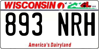 WI license plate 893NRH