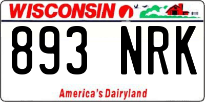 WI license plate 893NRK