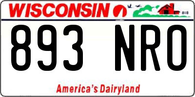 WI license plate 893NRO
