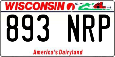 WI license plate 893NRP