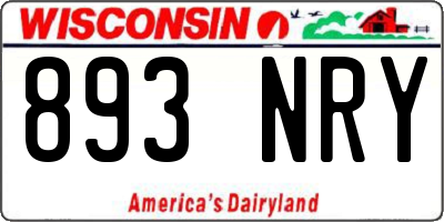 WI license plate 893NRY