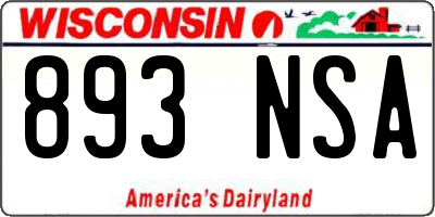 WI license plate 893NSA
