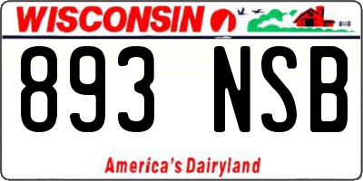 WI license plate 893NSB