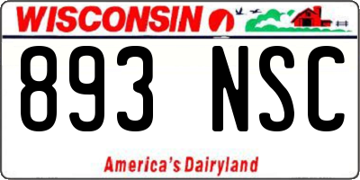 WI license plate 893NSC