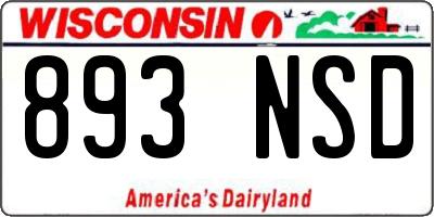 WI license plate 893NSD